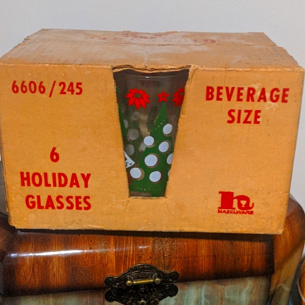 Vintage Hazelware Christmas Glasses